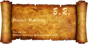 Bucsi Rubina névjegykártya